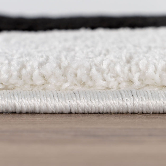 Joli Abstract Black & White Non-Shedding Rug