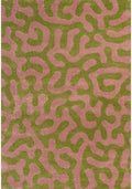 Joli Abstract Green & Pink Rug