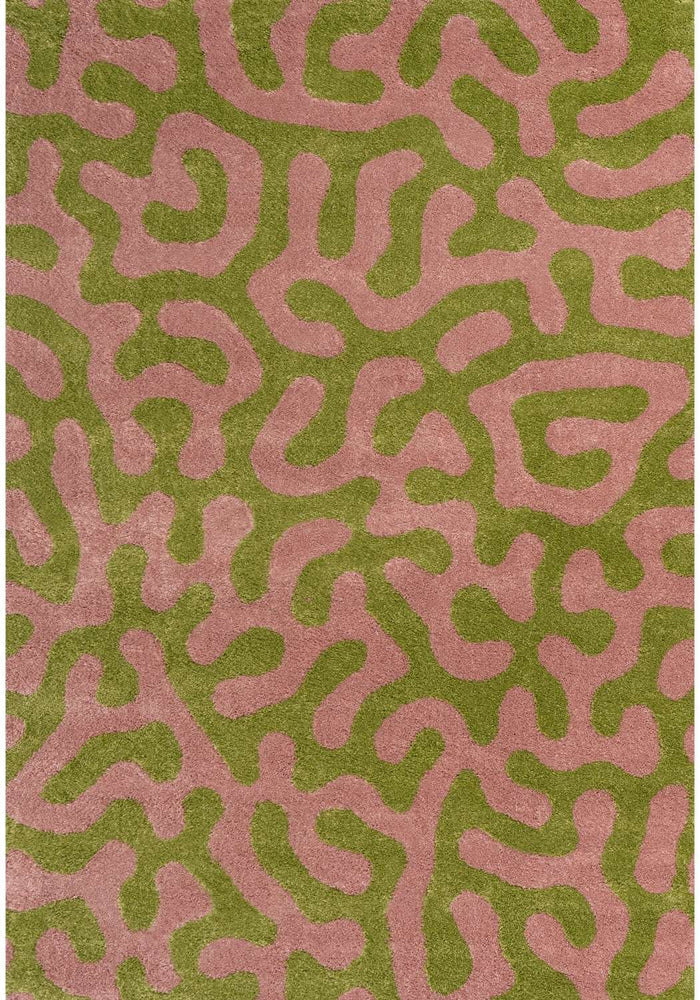 Joli Abstract Green & Pink Rug