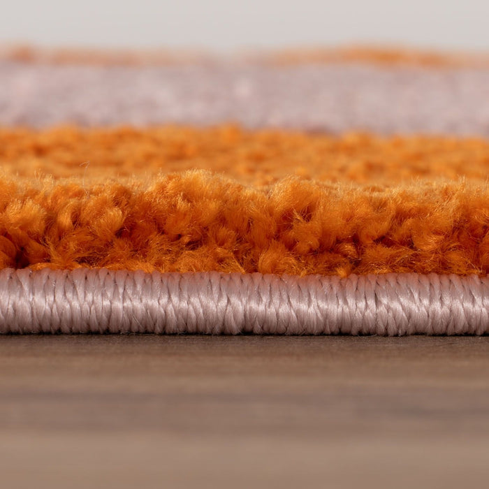 Joli Abstract Orange & Pink Plush Pile Rug