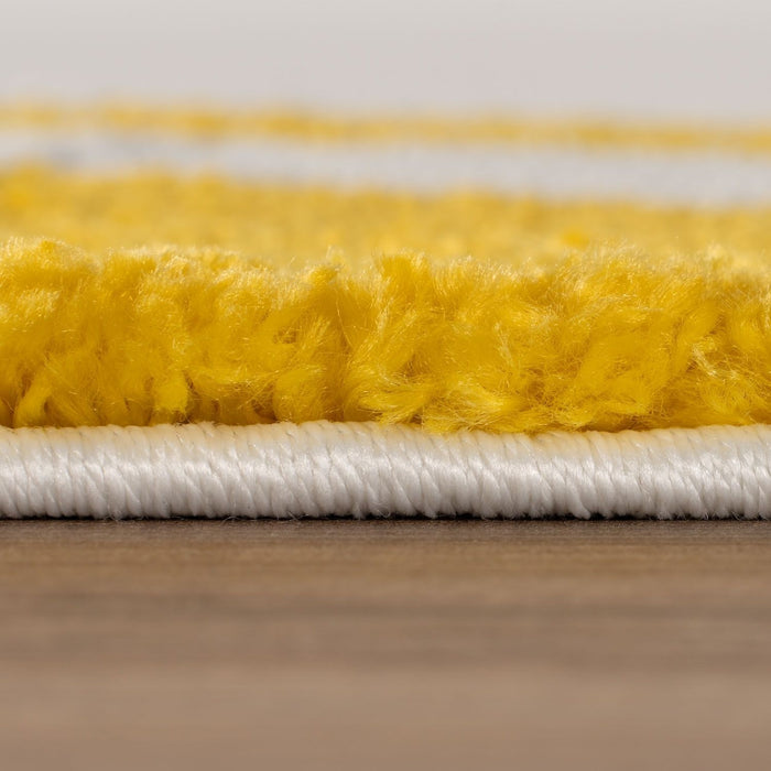 Joli Abstract Yellow & White Easy Care Rug
