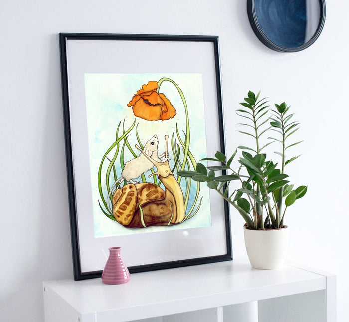 PinkPolish Design Posters, Prints, & Visual Artwork "Just Another Inch" Watercolor Painting: Art Print