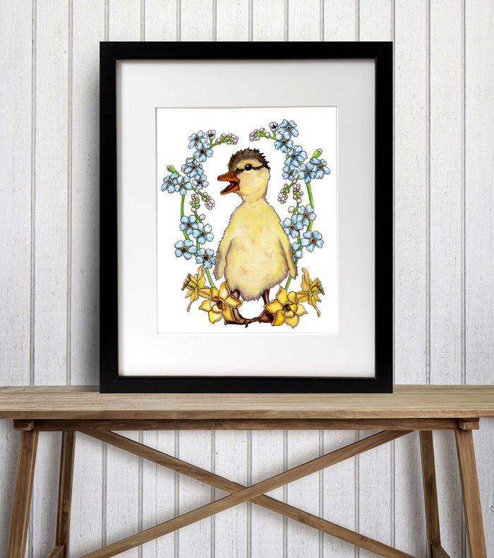 PinkPolish Design Art Prints "Just Ducky"  Watercolor Painting: Art Print
