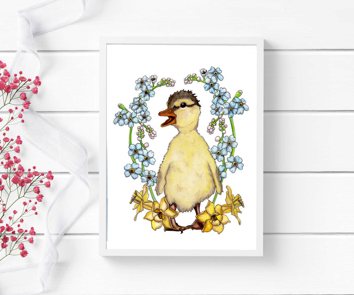 PinkPolish Design Art Prints "Just Ducky"  Watercolor Painting: Art Print