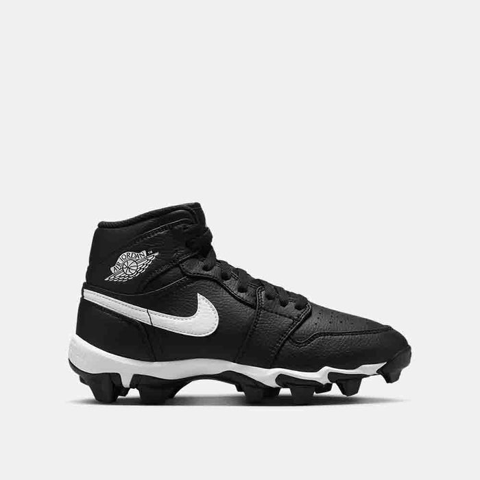 Side view of the Kids' Jordan 1 Mid Football Cleats.