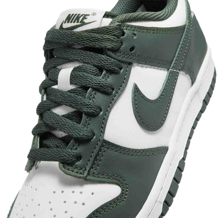 Up close, front view of the Nike Kids' Dunk Low.