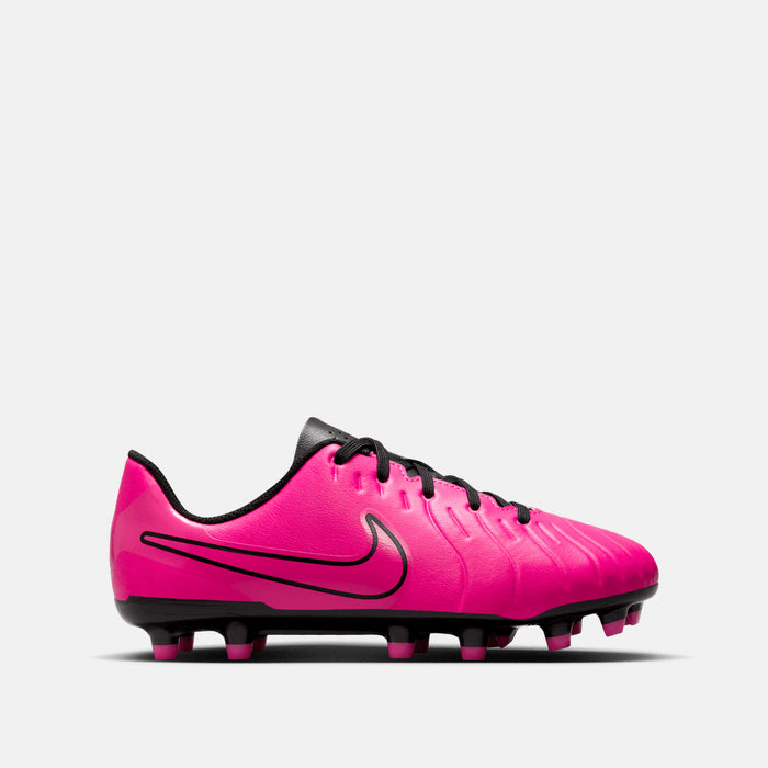 Side view of the Kids' Nike Tiempo Legend 10 Club Soccer Cleats.
