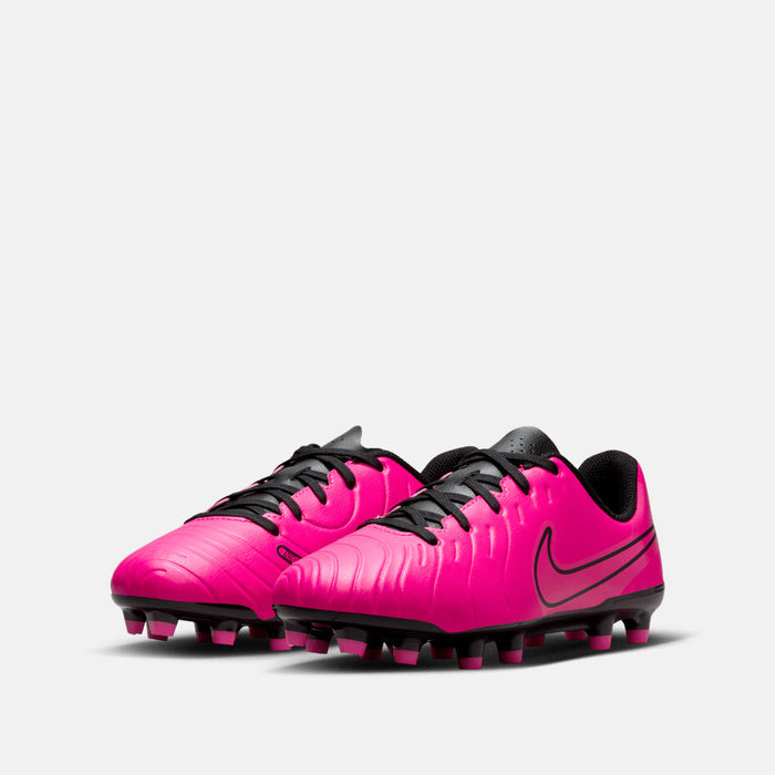Front view of the Kids' Nike Tiempo Legend 10 Club Soccer Cleats.
