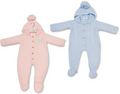 Knitted Baby All-In-One with Hood and Pompom (NB-6m) (PK6) BW-10-1235