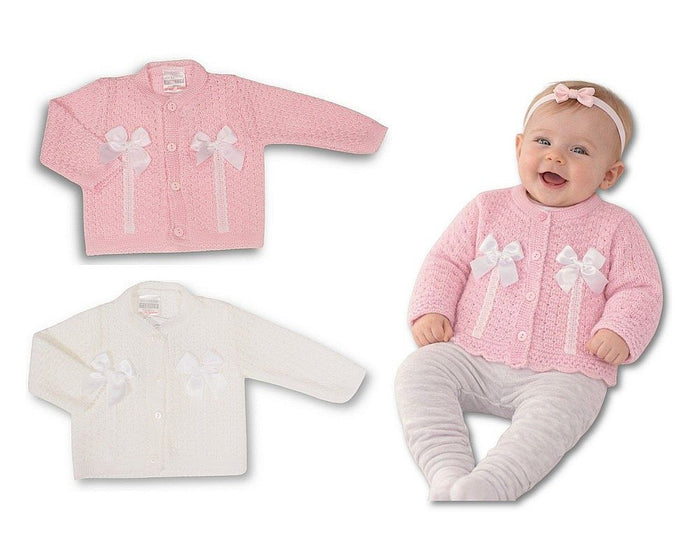 Knitted Baby Girls Cardigan with Bows - (PK6) (NB-9m) BW-10-1012_09