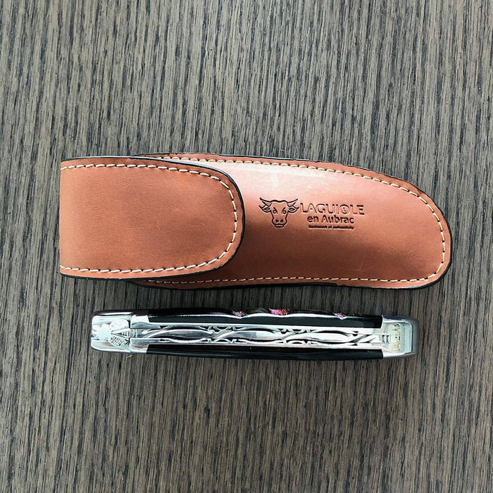 Laguiole en Aubrac Brown Leather Sheath Protector for Folding Knife