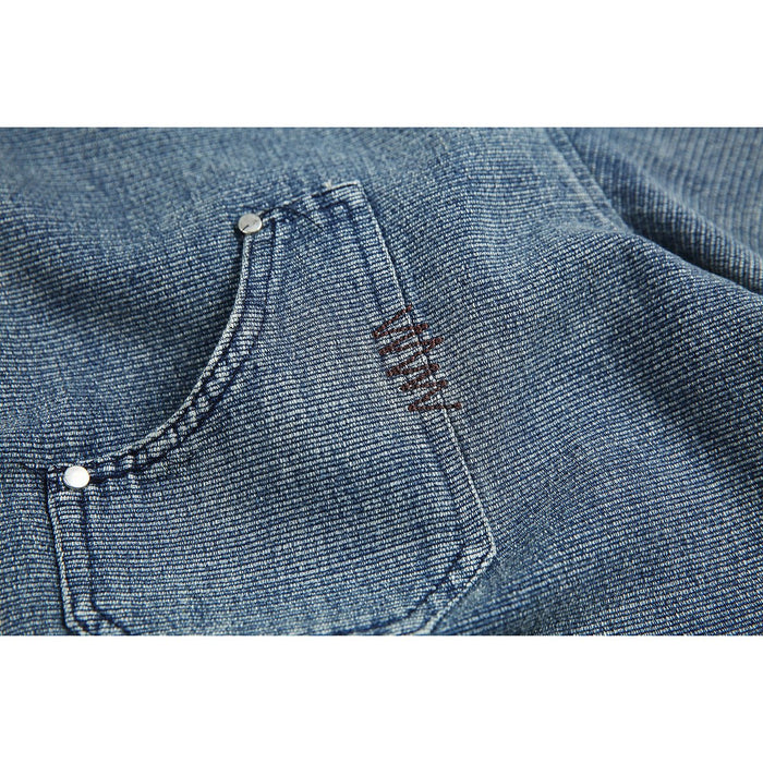 Classic Light Blue Denim Chambray Shirt on Sale - Men's and Women's Short Sleeve Vintage Style - Seakoff