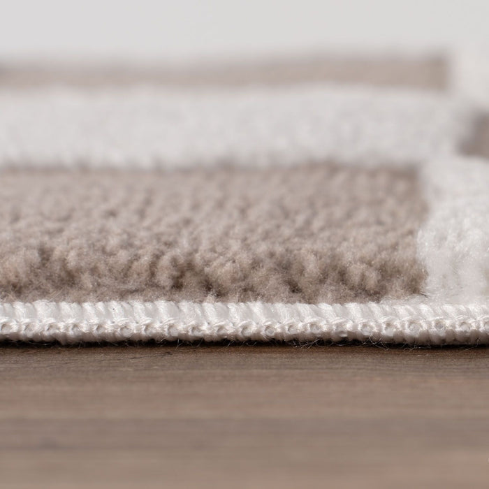 Loft Checkerboard Beige Rug, Easy to clean, Underfloor heating.