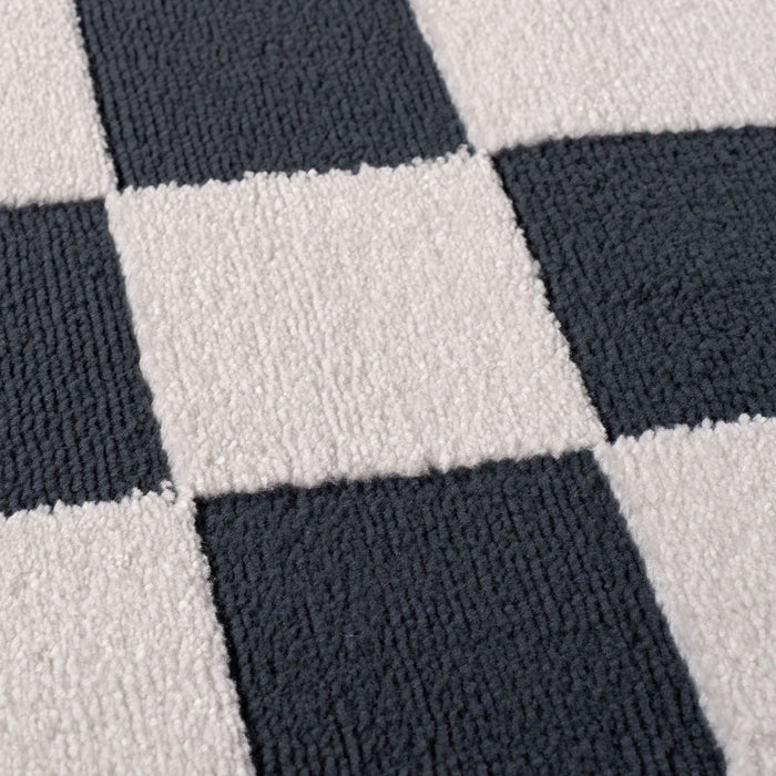 Loft Checkerboard Blue Rug, Cozy pile, Easy care.