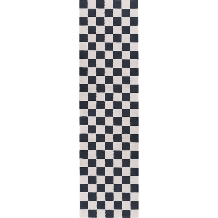 Loft Checkerboard Blue Rug, Cozy pile, Easy care.