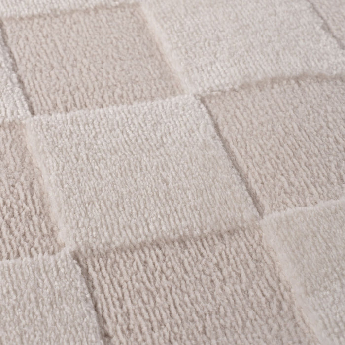 Loft Checkerboard Cream Rug fade-resistant.