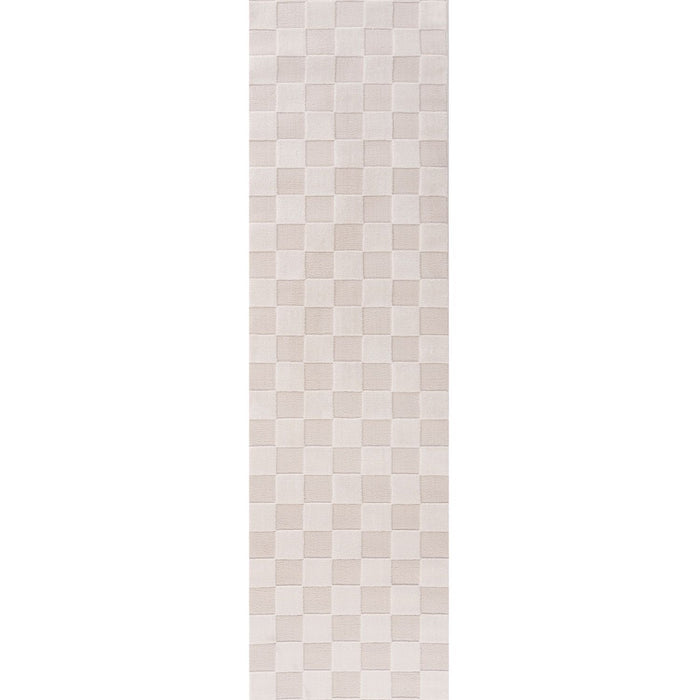 Loft Checkerboard Cream Rug fade-resistant.