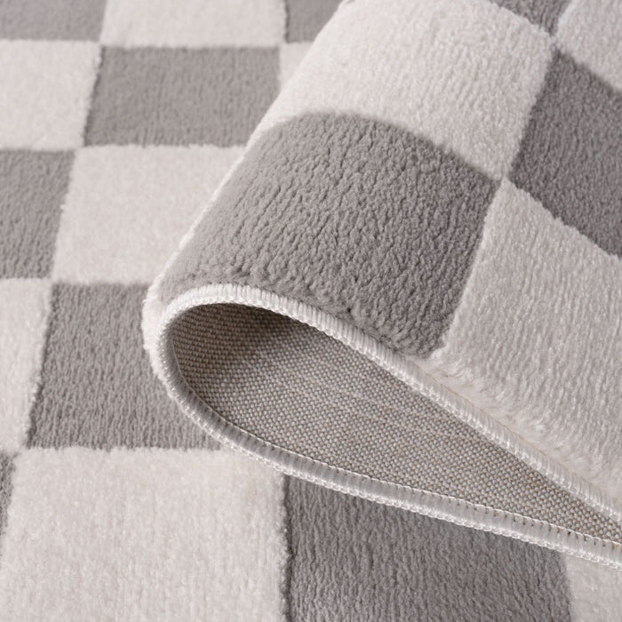 Loft Checkerboard Grey Rug, Underfloor heating.