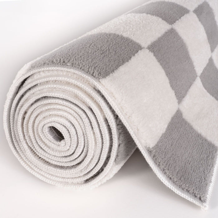 Loft Checkerboard Grey Rug, Underfloor heating.