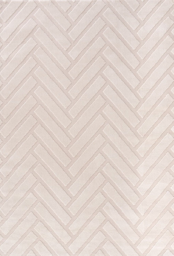Beige and white chevron patterned wallpaper