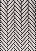 Patterned fabric with a zigzag design in black and white