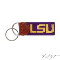 LSU Needlepoint Key Fob-Fussbudget.com