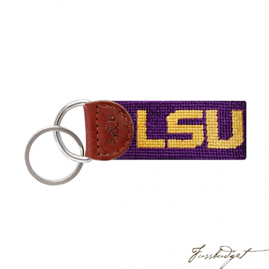 LSU Needlepoint Key Fob-Fussbudget.com