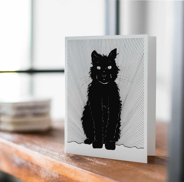 PinkPolish Design Note Cards "Luna Cat" Handmade Notecard