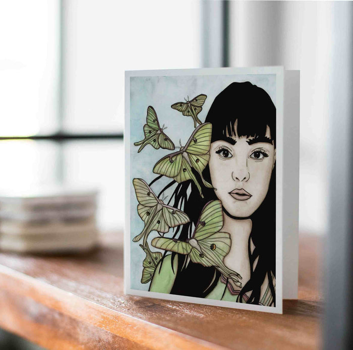 PinkPolish Design Note Cards "Luna" Handmade Notecard