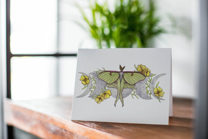 PinkPolish Design Note Cards "Luna Moon" Handmade Notecard