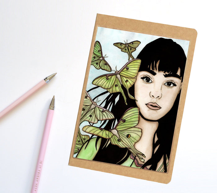 PinkPolish Design Notebook "Luna, Moth" Notebook / Sketchbook / Journal