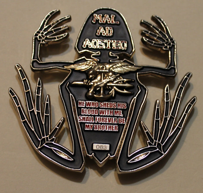 Mal Ad Aosteo "Bad to the Bone" SEAL Ser #063 Navy Challenge Coin - ERROR Rare!