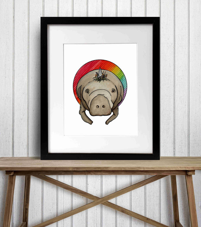 PinkPolish Design Art Prints "Manticorn"  Watercolor Painting: Art Print