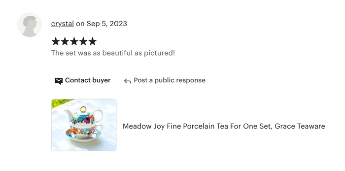 Meadow Joy Fine Porcelain Tea For One Set
