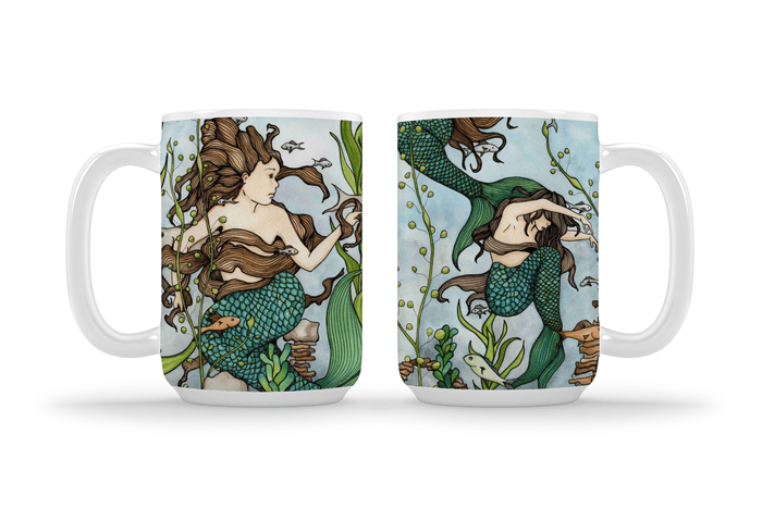 PinkPolish Design Coasters "Mermaid Cove" 15oz Mug