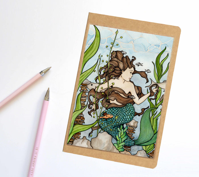 PinkPolish Design Notebook "Mermaid Cove" Fantasy Inspired Notebook / Sketchbook / Journal - L