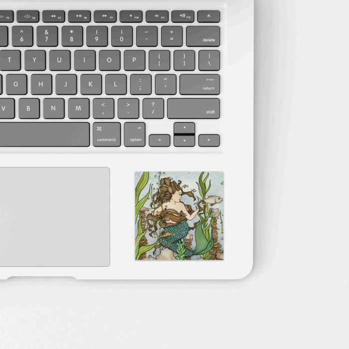 PinkPolish Design Stickers "Mermaid Cove" Square Vinyl Sticker