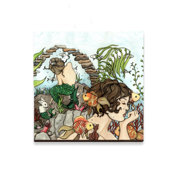 PinkPolish Design Magnets "Mermaid Daydream" Wood Refrigerator Magnet