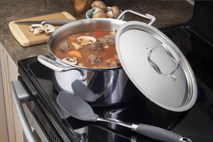 Meyer SuperSteel Tri-Ply Clad Stainless Steel 9L Dutch Oven with cover, Made in Canada