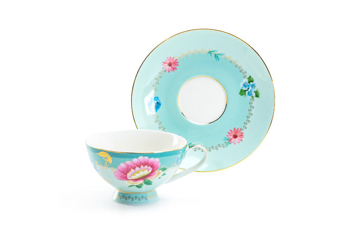 Mint Flower Garden Fine Porcelain Cup and Saucer Sets