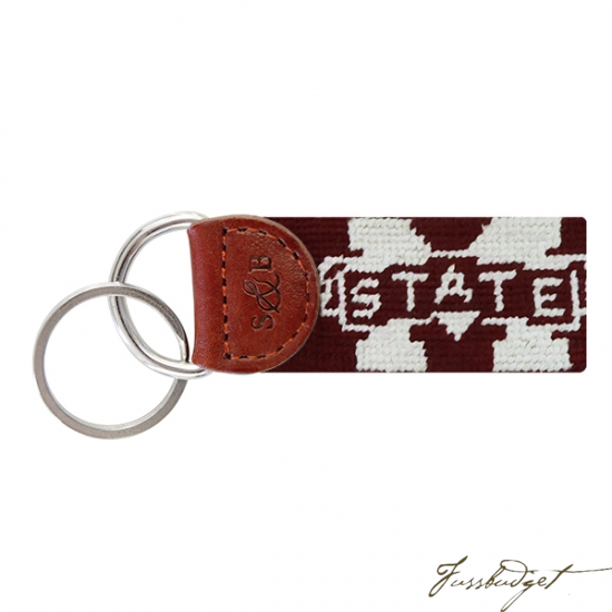Mississippi State Needlepoint Key Fob-Fussbudget.com