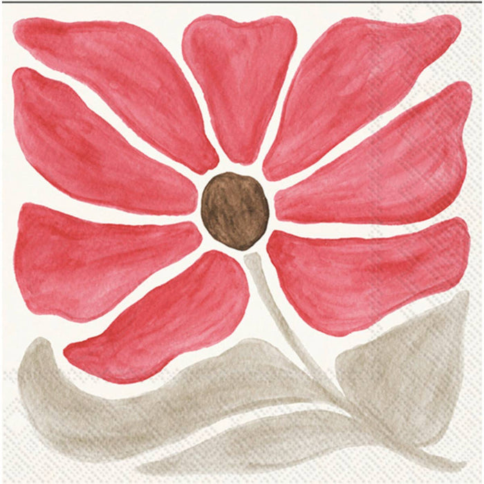 Modern Petals Red Cocktail Napkin