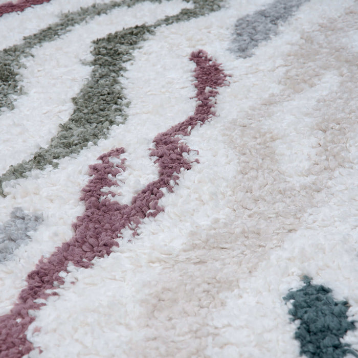 Moodi Shaggy Multicolour Rug, abstract design, 30 mm plush pile| THE RUGS