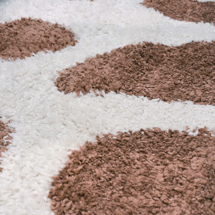 Moodi Shaggy Brown Rug, Non-Shedding, Soft Pile| THE RUGS