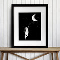 PinkPolish Design Art Prints "Moon" Ink Drawing: Art Print