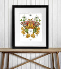 PinkPolish Design Art Prints 8"x10" "Moon Moth Garden"  Watercolor Painting: Art Print