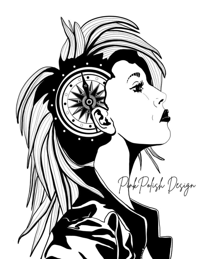 PinkPolish Design Art Prints "Moral Compass" Digital Drawing: Art Print
