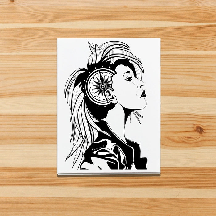 PinkPolish Design Note Cards "Moral Compass"  Handmade Notecard