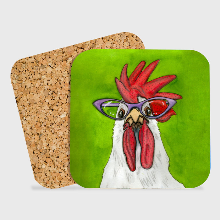 PinkPolish Design Coasters "Ms. Cluck" Drink Coaster
