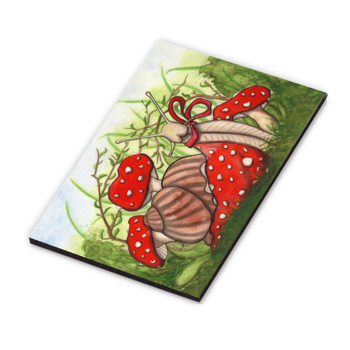 PinkPolish Design Posters, Prints, & Visual Artwork "Ms Fantabulous Snail" 2"x3" Wood Refrigerator Magnet